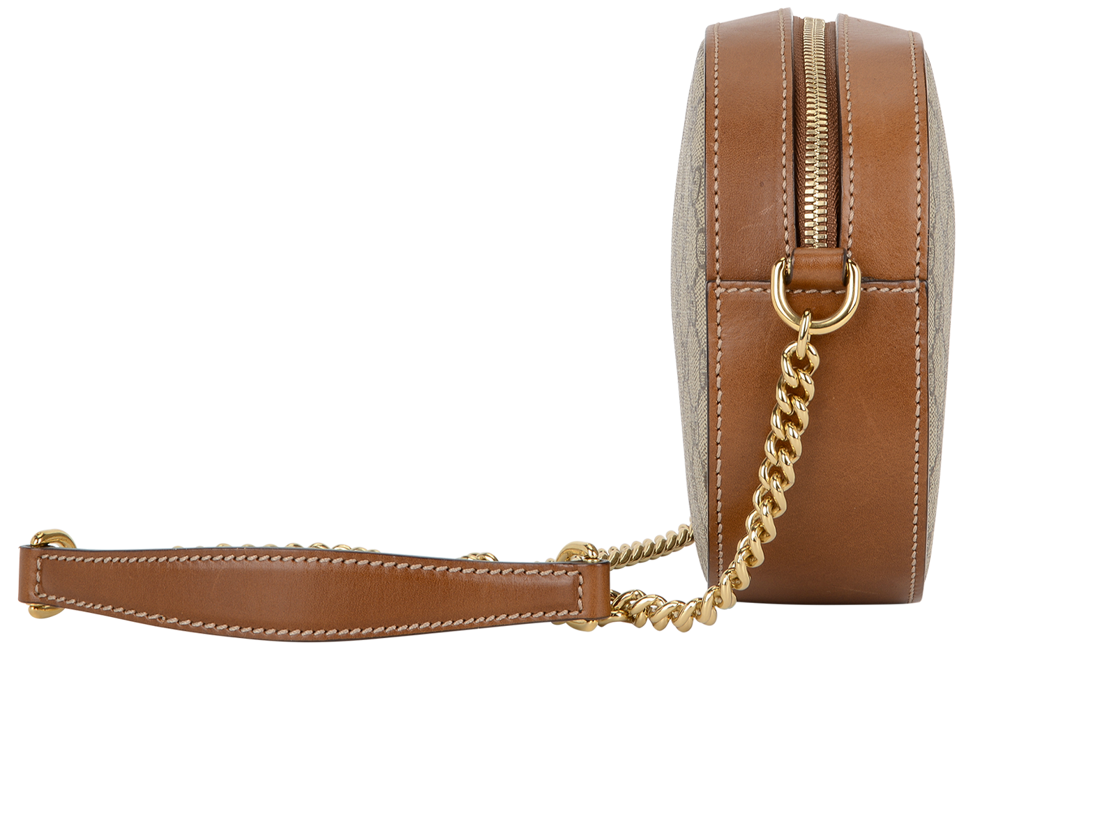 Mini GG Chain Crossbody, &pound;595, Handbags, Beige, Canvas, Side view